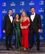 4 June 2022; On arrival at the Leinster Rugby Awards Ball are Adam Leavy, Aoife Nolan, Rachel and Dan Leavy. The Leinster Rugby Awards Ball, which took place at the Clayton Burlington Hotel in Dublin, was a celebration of the 2021/22 Leinster Rugby season to date. Photo by Harry Murphy/Sportsfile
