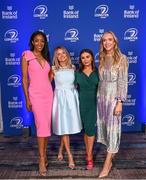 4 June 2022; On arrival at the Leinster Rugby Awards Ball are Shireen McDonagh, Rachel McFadden, Tia Wade and Lorna Danaher. The Leinster Rugby Awards Ball, which took place at the Clayton Burlington Hotel in Dublin, was a celebration of the 2021/22 Leinster Rugby season to date. Photo by Harry Murphy/Sportsfile