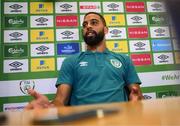 6 June 2022; CJ Hamilton during a Republic of Ireland press conference at FAI Headquarters in Abbotstown, Dublin. Photo by Stephen McCarthy/Sportsfile