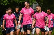 6 June 2022; Leinster players, from left, Luke McGrath, James Ryan and Andrew Porter during a Leinster Rugby squad training session at UCD in Dublin. Photo by Harry Murphy/Sportsfile
