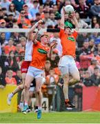 5 June 2022; Andrew Murnin of Armagh wins possession of a high ball during the GAA Football All-Ireland Senior Championship Round 1 match between Armagh and Tyrone at Athletic Grounds in Armagh. Photo by Ben McShane/Sportsfile