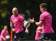 6 June 2022; Rhys Ruddock and Joe McCarthy during a Leinster Rugby squad training session at UCD in Dublin. Photo by Harry Murphy/Sportsfile