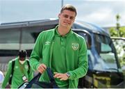6 June 2022; Evan Ferguson of Republic of Ireland arrives before the UEFA European U21 Championship qualifying group F match between Republic of Ireland and Montenegro at Tallaght Stadium in Dublin. Photo by Seb Daly/Sportsfile