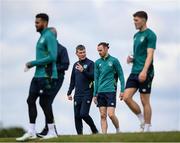 6 June 2022; Manager Stephen Kenny and Will Keane during a Republic of Ireland training session at the FAI National Training Centre in Abbotstown, Dublin. Photo by Stephen McCarthy/Sportsfile