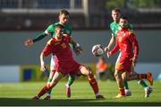 6 June 2022; Viktor Ðukanovic of Montenegro in action against Lee O'Connor of Republic of Ireland/ during the UEFA European U21 Championship qualifying group F match between Republic of Ireland and Montenegro at Tallaght Stadium in Dublin. Photo by Eóin Noonan/Sportsfile