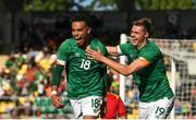 6 June 2022; Tyreik Wright of Republic of Ireland celebrates with teammate Evan Ferguson after scoring his side's third goal during the UEFA European U21 Championship qualifying group F match between Republic of Ireland and Montenegro at Tallaght Stadium in Dublin. Photo by Eóin Noonan/Sportsfile