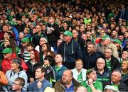 5 June 2022; Limerick supporters watch the closing minutes of the Munster GAA Hurling Senior Championship Final match between Limerick and Clare at Semple Stadium in Thurles, Tipperary. Photo by Ray McManus/Sportsfile