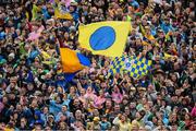 5 June 2022; Clare supporters celebrate their side's last score, in normal time, during the Munster GAA Hurling Senior Championship Final match between Limerick and Clare at Semple Stadium in Thurles, Tipperary. Photo by Ray McManus/Sportsfile