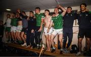 5 June 2022; Limerick players celebrate after the Munster GAA Hurling Senior Championship Final match between Limerick and Clare at Semple Stadium in Thurles, Tipperary. Photo by Ray McManus/Sportsfile