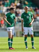 6 June 2022; Conor Coventry, left, and Will Smallbone of Republic of Ireland during the UEFA European U21 Championship qualifying group F match between Republic of Ireland and Montenegro at Tallaght Stadium in Dublin. Photo by Seb Daly/Sportsfile