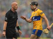 5 June 2022; Clare captain Tony Kelly remonstrates with referee John Keenan during the Munster GAA Hurling Senior Championship Final match between Limerick and Clare at Semple Stadium in Thurles, Tipperary. Photo by Ray McManus/Sportsfile