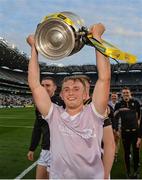 4 June 2022; Mikey Butler of Kilkenny with the Bob O'Keeffe Cup after the Leinster GAA Hurling Senior Championship Final match between Galway and Kilkenny at Croke Park in Dublin. Photo by Ramsey Cardy/Sportsfile