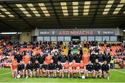 5 June 2022; The Armagh team before the GAA Football All-Ireland Senior Championship Round 1 match between Armagh and Tyrone at Athletic Grounds in Armagh. Photo by Ramsey Cardy/Sportsfile