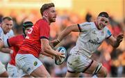 3 June 2022; Ben Healy of Munster during the United Rugby Championship Quarter-Final match between Ulster and Munster at Kingspan Stadium in Belfast. Photo by Ramsey Cardy/Sportsfile