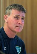 7 June 2022; Manager Stephen Kenny during a Republic of Ireland press conference at Aviva Stadium in Dublin. Photo by Stephen McCarthy/Sportsfile