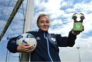 8 June 2022; Jess Ziu of Shelbourne with her SSE Airtricity Women’s National League Player of the Month Award for May at the FAI National Training Centre in Abbotstown, Dublin. Photo by Sam Barnes/Sportsfile