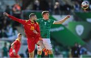 6 June 2022; Gavin Kilkenny of Republic of Ireland in action against Zaim Divanovic of Montenegro during the UEFA European U21 Championship qualifying group F match between Republic of Ireland and Montenegro at Tallaght Stadium in Dublin. Photo by Seb Daly/Sportsfile
