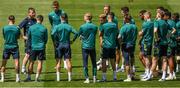 7 June 2022; Manager Stephen Kenny speaks to his players during a Republic of Ireland training session at Aviva Stadium in Dublin. Photo by Stephen McCarthy/Sportsfile