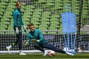 7 June 2022; Goalkeeper Mark Travers during a Republic of Ireland training session at Aviva Stadium in Dublin. Photo by Stephen McCarthy/Sportsfile