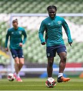 7 June 2022; Festy Ebosele during a Republic of Ireland training session at Aviva Stadium in Dublin. Photo by Stephen McCarthy/Sportsfile