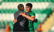 6 June 2022; Liam Kerrigan of Republic of Ireland with Jim Crawford after the UEFA European U21 Championship qualifying group F match between Republic of Ireland and Montenegro at Tallaght Stadium in Dublin. Photo by Eóin Noonan/Sportsfile