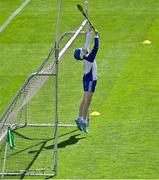 8 June 2022; Belgrove BNS goalkeeper Dylan Murphy makes a save during the Corn Herald final against Scoil Mhuire, Lucan, at the Allianz Cumann na mBunscoil Hurling Finals in Croke Park, Dublin. Over 2,800 schools and 200,000 students are set to compete in the primary schools competition this year with finals taking place across the country. Allianz and Cumann na mBunscol are also gifting 500 footballs, 200 hurleys and 200 sliotars to schools across the country to welcome Ukrainian students into our national games and local communities. Photo by Piaras Ó Mídheach/Sportsfile