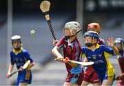 8 June 2022; Shane Bollard of St Fiachra's NS Beamount in action against Garbhan Burke of St Patrick's BNS Drumcondra in the Corn FODH final during the Allianz Cumann na mBunscoil Hurling Finals in Croke Park, Dublin. Over 2,800 schools and 200,000 students are set to compete in the primary schools competition this year with finals taking place across the country. Allianz and Cumann na mBunscol are also gifting 500 footballs, 200 hurleys and 200 sliotars to schools across the country to welcome Ukrainian students into our national games and local communities. Photo by Piaras Ó Mídheach/Sportsfile