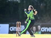 3 June; Cara Murray of Ireland bowls during the Women's T20 International match between Ireland and South Africa at Pembroke Cricket Club in Dublin. Photo by Sam Barnes/Sportsfile