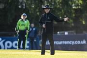 3 June; Umpires Aidan Seaver during the Women's T20 International match between Ireland and South Africa at Pembroke Cricket Club in Dublin. Photo by Sam Barnes/Sportsfile