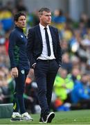 8 June 2022; Republic of Ireland manager Stephen Kenny and Republic of Ireland coach Keith Andrews during the UEFA Nations League B group 1 match between Republic of Ireland and Ukraine at Aviva Stadium in Dublin. Photo by Stephen McCarthy/Sportsfile