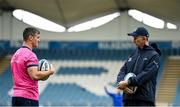 9 June 2022; Jonathan Sexton and head coach Leo Cullen during the Leinster Rugby Captain's Run at the RDS Arena in Dublin. Photo by Harry Murphy/Sportsfile