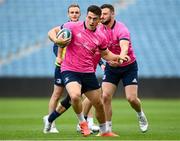9 June 2022; Dan Sheehan, centre, and Robbie Henshaw during the Leinster Rugby Captain's Run at the RDS Arena in Dublin. Photo by Harry Murphy/Sportsfile