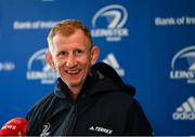 9 June 2022; Head coach Leo Cullen speaks to media during a Leinster Rugby Press Conference at the RDS Arena in Dublin. Photo by Harry Murphy/Sportsfile