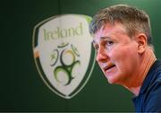 10 June 2022; Manager Stephen Kenny during a Republic of Ireland press conference at FAI Headquarters in Abbotstown, Dublin. Photo by Stephen McCarthy/Sportsfile