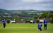 10 June 2022; Nathan Maguire of North West Warriors, 12, celebrates the wicket of Neil Rock of Northern Knights during the Cricket Ireland Inter-Provincial Trophy match between North West Warriors and Northern Knights at Bready Cricket Club in Bready, Tyrone. Photo by Ramsey Cardy/Sportsfile