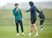 10 June 2022; Darragh Lenihan, left, and Shane Duffy during a Republic of Ireland training session at the FAI National Training Centre in Abbotstown, Dublin. Photo by Stephen McCarthy/Sportsfile