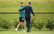 10 June 2022; Manager Stephen Kenny and Alan Browne during a Republic of Ireland training session at the FAI National Training Centre in Abbotstown, Dublin. Photo by Stephen McCarthy/Sportsfile