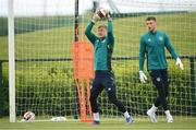 10 June 2022; Goalkeepers James Talbot and Mark Travers, right, during a Republic of Ireland training session at the FAI National Training Centre in Abbotstown, Dublin. Photo by Stephen McCarthy/Sportsfile