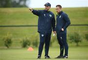 10 June 2022; Coaches John Eustace and Stephen Rice, right, during a Republic of Ireland training session at the FAI National Training Centre in Abbotstown, Dublin. Photo by Stephen McCarthy/Sportsfile
