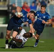 10 June 2022; Robbie Henshaw of Leinster is tackled by Madosh Tambwe of Vodacom Bulls during the United Rugby Championship Semi-Final match between Leinster and Vodacom Bulls at the RDS Arena in Dublin. Photo by Brendan Moran/Sportsfile