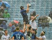 10 June 2022; Caelan Doris of Leinster wins possession in a lineout during the United Rugby Championship Semi-Final match between Leinster and Vodacom Bulls at the RDS Arena in Dublin. Photo by David Fitzgerald/Sportsfile