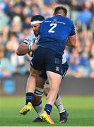 10 June 2022; Marcell Coetzee of Vodacom Bulls is tackled by Dan Sheehan of Leinster during the United Rugby Championship Semi-Final match between Leinster and Vodacom Bulls at the RDS Arena in Dublin. Photo by Brendan Moran/Sportsfile