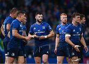10 June 2022; Robbie Henshaw of Leinster, centre, and team mates after the United Rugby Championship Semi-Final match between Leinster and Vodacom Bulls at the RDS Arena in Dublin. Photo by David Fitzgerald/Sportsfile