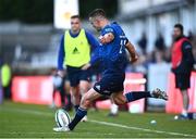 10 June 2022; Jonathan Sexton of Leinster kicks a conversion which is subsequently missed during the United Rugby Championship Semi-Final match between Leinster and Vodacom Bulls at the RDS Arena in Dublin. Photo by David Fitzgerald/Sportsfile