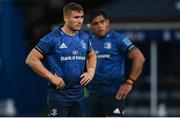 10 June 2022; Jordan Larmour, left, and Michael Ala'alatoa of Leinster after their side's defeat in the United Rugby Championship Semi-Final match between Leinster and Vodacom Bulls at the RDS Arena in Dublin. Photo by Harry Murphy/Sportsfile