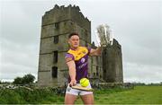 9 June 2022; Lee Chin of Wexford poses for a portrait with the Liam MacCarthy Cup at Loughmore Castle at the GAA Hurling All-Ireland Senior Championship Series national launch in Tipperary. Photo by Brendan Moran/Sportsfile