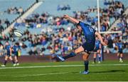 10 June 2022; Ross Byrne of Leinster kicks a conversion during the United Rugby Championship Semi-Final match between Leinster and Vodacom Bulls at the RDS Arena in Dublin. Photo by Harry Murphy/Sportsfile