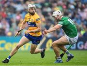 5 June 2022; Ryan Taylor of Clare in action against Kyle Hayes of Limerick during the Munster GAA Hurling Senior Championship Final match between Limerick and Clare at FBD Semple Stadium in Thurles, Tipperary. Photo by Piaras Ó Mídheach/Sportsfile