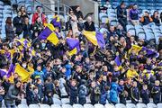 8 June 2022; St Laurence's, Kilmacud, supporters during the Corn Marino final against St Pius X BNS at the Allianz Cumann na mBunscoil Hurling Finals in Croke Park, Dublin. Over 2,800 schools and 200,000 students are set to compete in the primary schools competition this year with finals taking place across the country. Allianz and Cumann na mBunscol are also gifting 500 footballs, 200 hurleys and 200 sliotars to schools across the country to welcome Ukrainian students into our national games and local communities. Photo by Piaras Ó Mídheach/Sportsfile