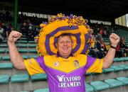 11 June 2022; Wexford supporter Myley Connors from Bunclody before the GAA Hurling All-Ireland Senior Championship Preliminary Quarter-Final match between Kerry and Wexford at Austin Stack Park in Tralee, Kerry. Photo by Diarmuid Greene/Sportsfile